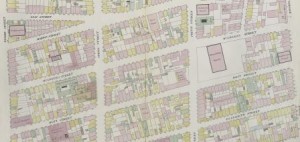 Perris Fire Insurance Map, 14th Ward (detail), 1857