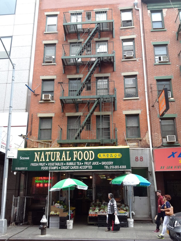 88 Mulberry Street (2014). Owen Healy applied for an excise license in 1857 according to a notice in the  NEW YORK TRIBUNE  on August  7th. This is the same Owen Healy who open bank account no. 3976 with Emigrant in 1853, then self-described as  a "dealer in bottles" at 103 Mulberry Street. He was from Moneygoole [Moneygold], 1 mile from Grange, Co Sligo,  who had arrived via Quebec per the ship Transit from the port of Sligo, part of an assisted emigration plan implemented by Lord Palmerston for his Ahamlish parish tenants.  His parents were dead but he had 3 sisters and a brother in New York, as well as a brother in Cincinnati.  The 1859 New York City Directory lists one Owen Healy, liquors, 28 Cherry Street, so it appears that he got his excise license after all!