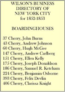 Boarding Houses 1852