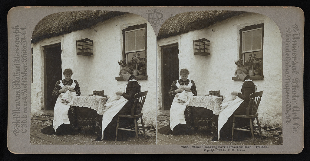 Women Making Carrickmacross Lace in Co. Monaghan, Ireland 