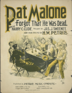 Sheet Music cover - Pat Malone Forgot That He Was Dead (1896)
