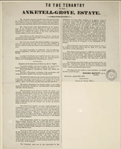 Letter to Tenantry of Anketell Grove, 1843
